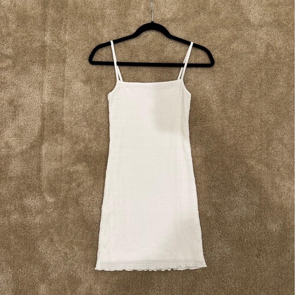 Aritzia Wilfred White Stretch Mini Dress